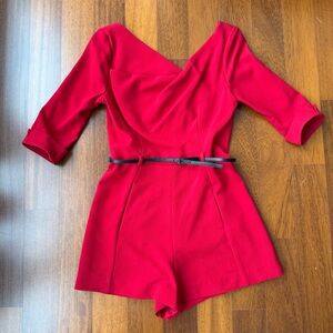 Black Halo Red Jumpsuit with Black Belt